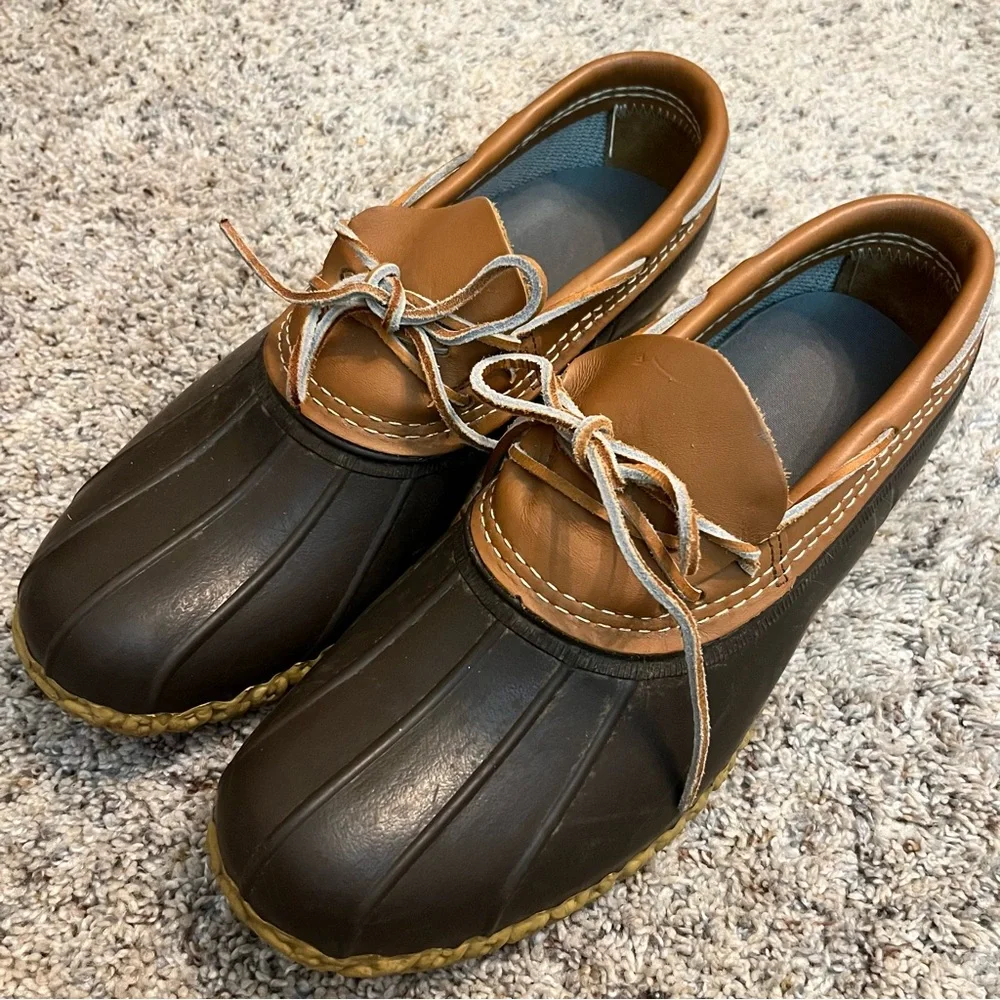 L.L. Bean Brown and Tan Waterproof Duck Boots - Moc
